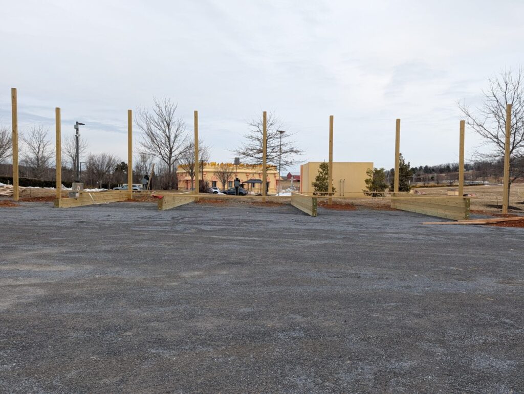 Receiving platform built at Maryland temple site for 200-ton Hanuman statue placement